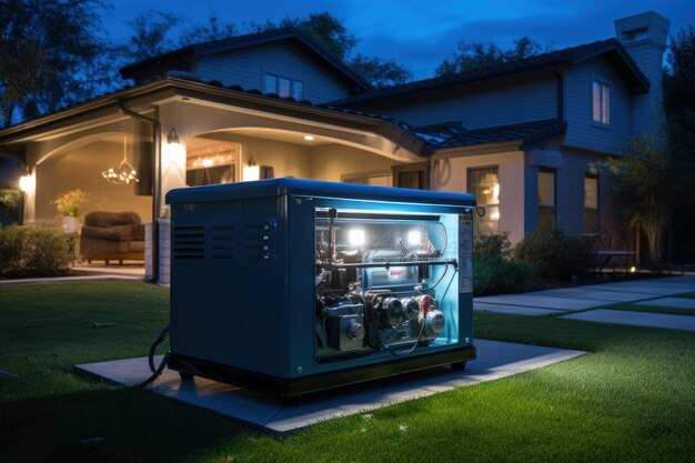 Diesel generator in winter weather.